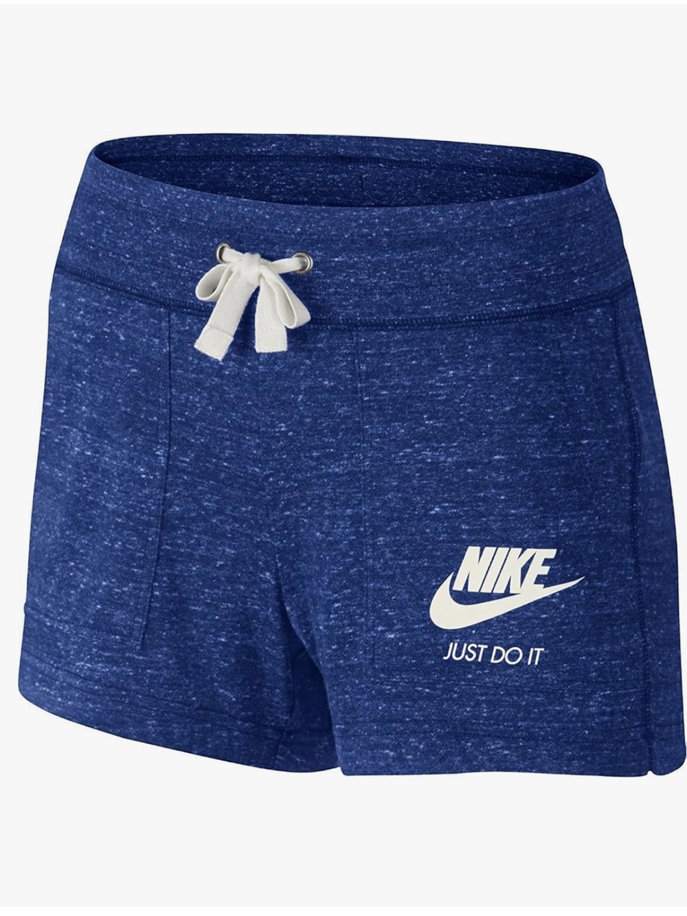 Nike Blue Heather Athletic Lounge Shorts with White Logo